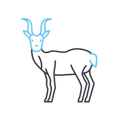 antilope line icon, outline symbol, vector illustration, concept sign
