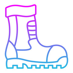 Firefighter Boots Line Gradient Icon