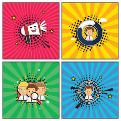 Hand drawn flat trendy cartoon elements collection Recruitment