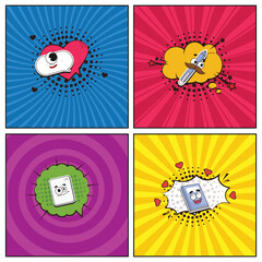 Hand drawn flat trendy cartoon elements collection secretary