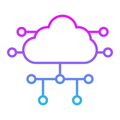 Cloud Computing Line Gradient Icon