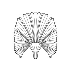 Art nouveau style basic flower element. 1920-1930 years vintage design. Symbol motif design. Isolated on white.