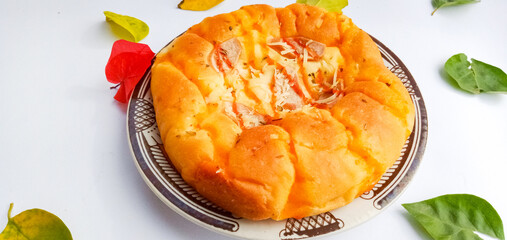 Bread pizza on a plate 