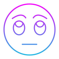 Rolling Eyes Line Gradient Icon