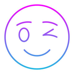 Wink Line Gradient Icon