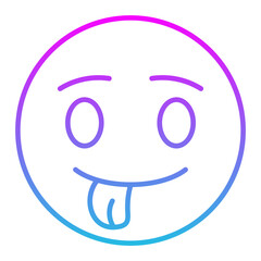 Tongue Out Line Gradient Icon