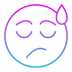 Disappointed Line Gradient Icon