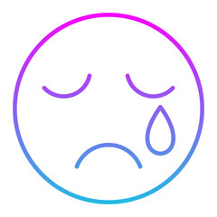Crying Line Gradient Icon