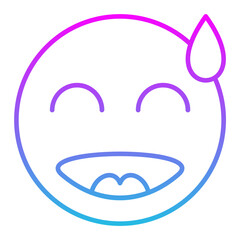 Embarrassed Line Gradient Icon