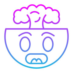 Mind Blown Line Gradient Icon