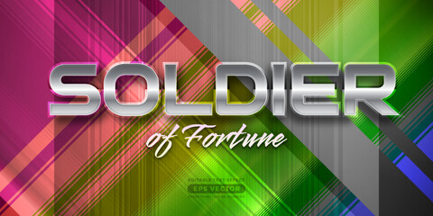 Soldier editable text effect style with vibrant theme concept for trendy flyer, poster and banner template promotion