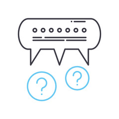 communicational problems line icon, outline symbol, vector illustration, concept sign