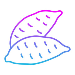 Sweet Potato Line Gradient Icon