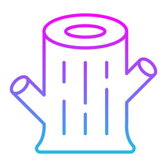 Tree Log Line Gradient Icon