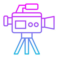 Video Camera Line Gradient Icon