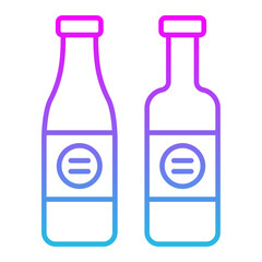 Wine Bottles Line Gradient Icon