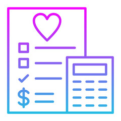 Wedding Cost Line Gradient Icon