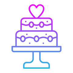 Wedding Cake Line Gradient Icon