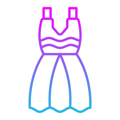 Wedding Dress Line Gradient Icon