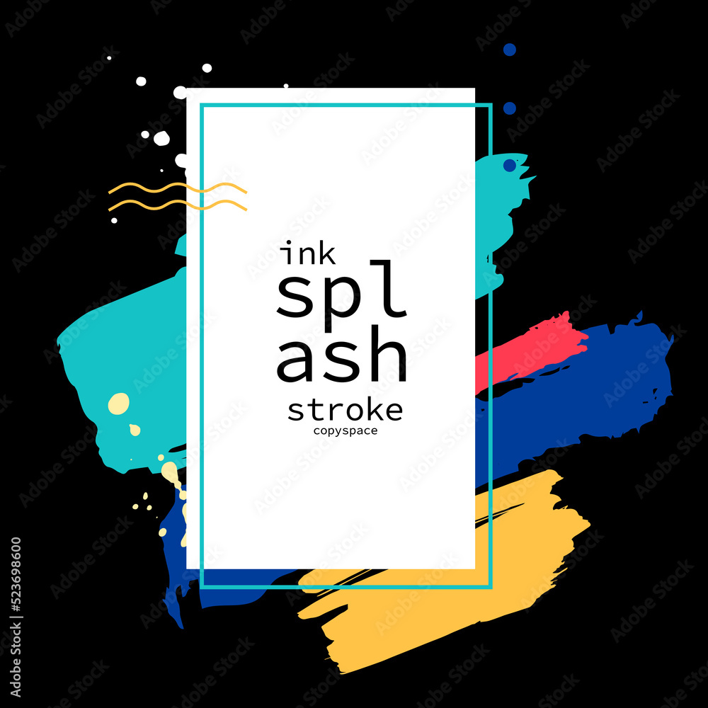 Aufkleber colorful gradient ink strokes for graphic design elements, copy space and lower third. abstract chin