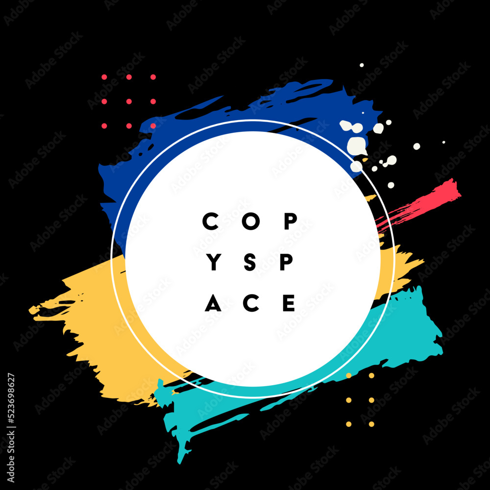 Poster Colorful Gradient ink strokes for graphic design elements, copy space and lower third. Abstract Chinese brush strokes for tittle text effect template in vector illustration
