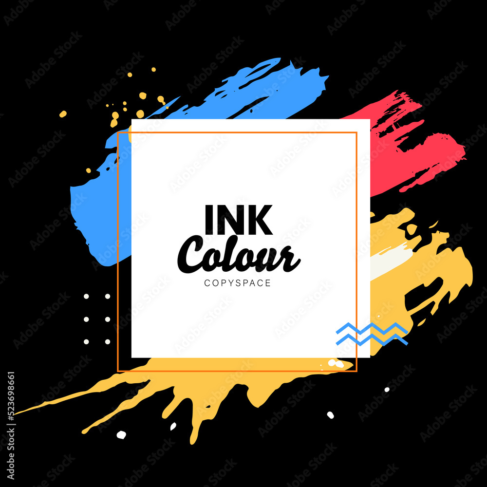 Leinwandbilder colorful gradient ink strokes for graphic design elements, copy space and lower third. abstract chin