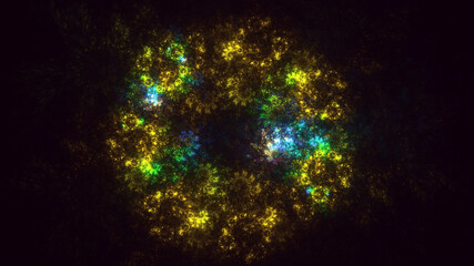 3D rendering abstract colorful fractal light background