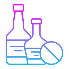 No Alcohol Line Gradient Icon