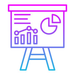 Presentation Line Gradient Icon