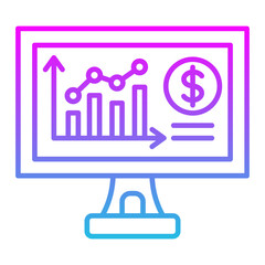 Stock Market Line Gradient Icon