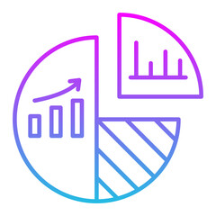 Pie Chart Line Gradient Icon