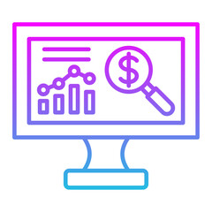 Market Research Line Gradient Icon