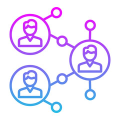 Networking Line Gradient Icon