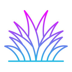 Grass Leaves Line Gradient Icon