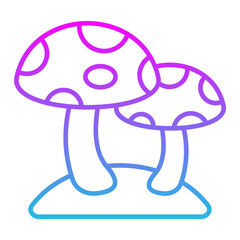 Mushroom Line Gradient Icon