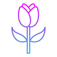 Tulip Line Gradient Icon