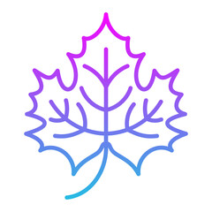Maple Leaf Line Gradient Icon
