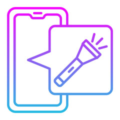 Torch Line Gradient Icon