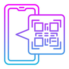 Fototapeta premium Qr Code Line Gradient Icon