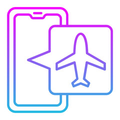 Fototapeta premium Airplane Mode Line Gradient Icon