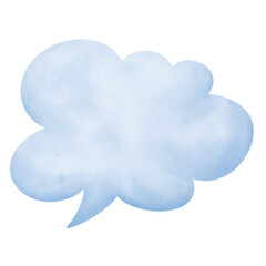 Blue cloud bubble text box