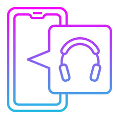 Headphones Line Gradient Icon