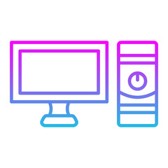 Computer Line Gradient Icon