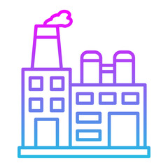 Factory Line Gradient Icon