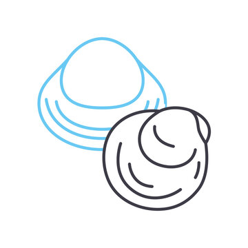 recommend clip art: clam line icon, outline symbol, vector illustration, concept sign