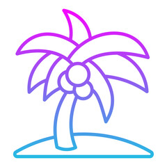 Coconut Tree Line Gradient Icon