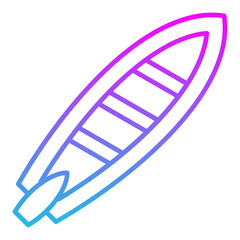 Surfboard Line Gradient Icon