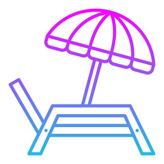 Lounger Line Gradient Icon