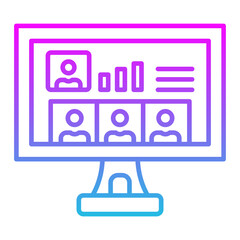 Online Meeting Line Gradient Icon