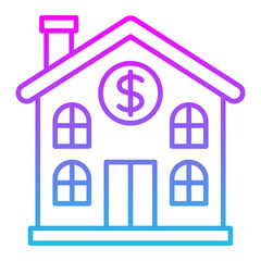 Home Price Line Gradient Icon